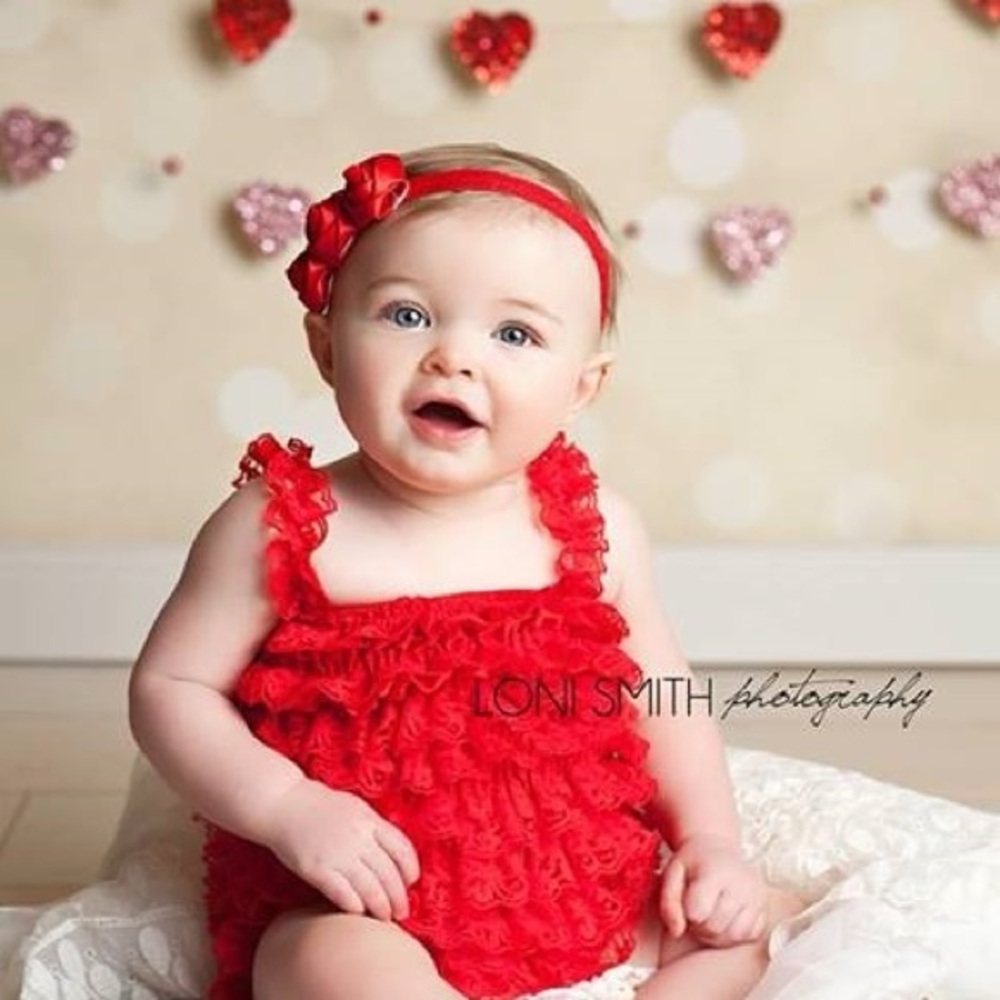 Red Ruffled Baby Headband